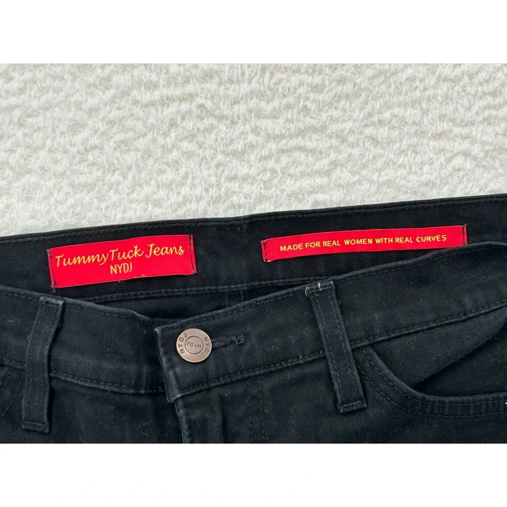 NYDJ Tummy Tuck Jeans Womens Black Straight Leg Stretch Denim Pants Stretch
